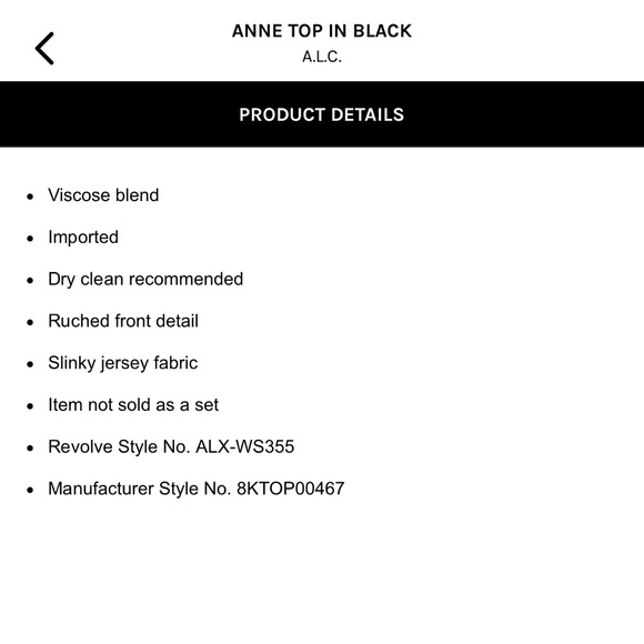A.L.C Anne top black XS - Picture 9 of 9
